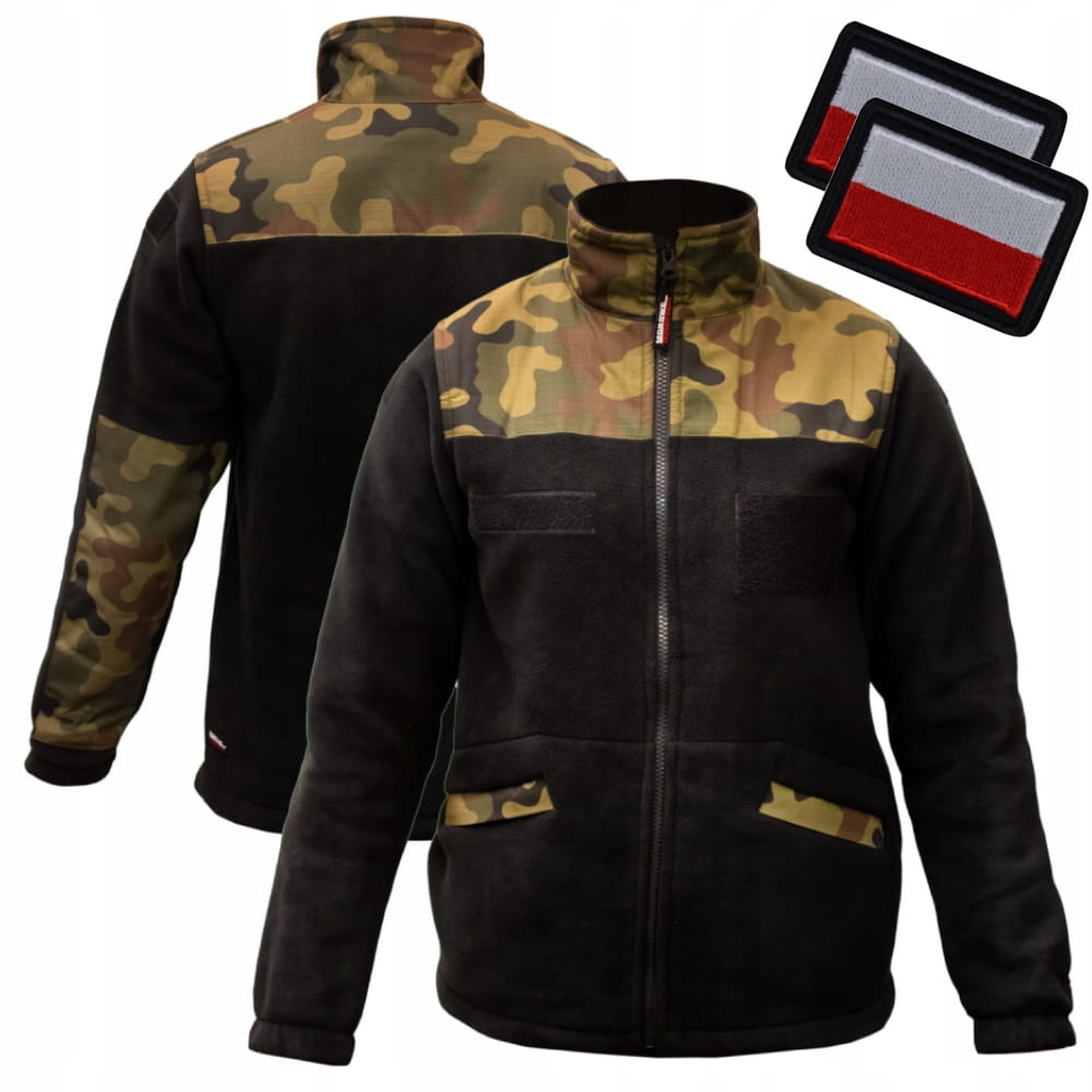 Bluza Polar Dziecięcy Junior Czarny / PL Woodland
